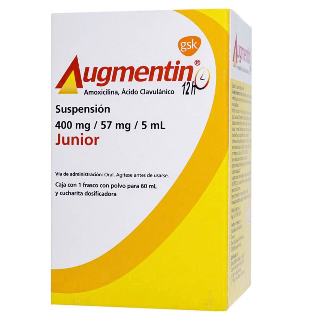 Augmentin Amoxicilina/ácido Clavulánico 400/57 mg Suspensión con 60 ml