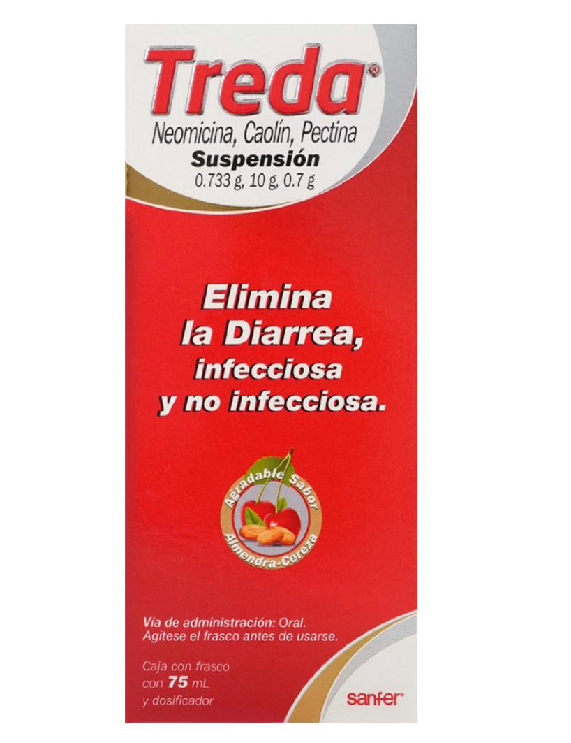 Treda Suspensión 75 ml Neomicina/Caolín/Pectina 0.733/10/0.7 g