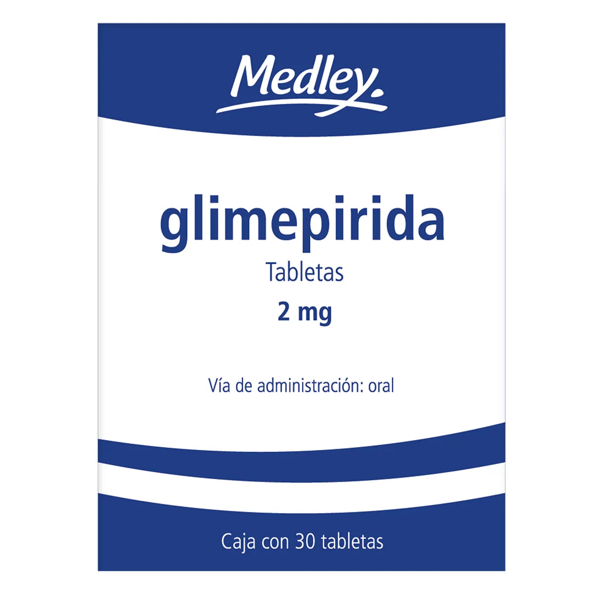 Glimepirida 2 mg con 30 tabletas