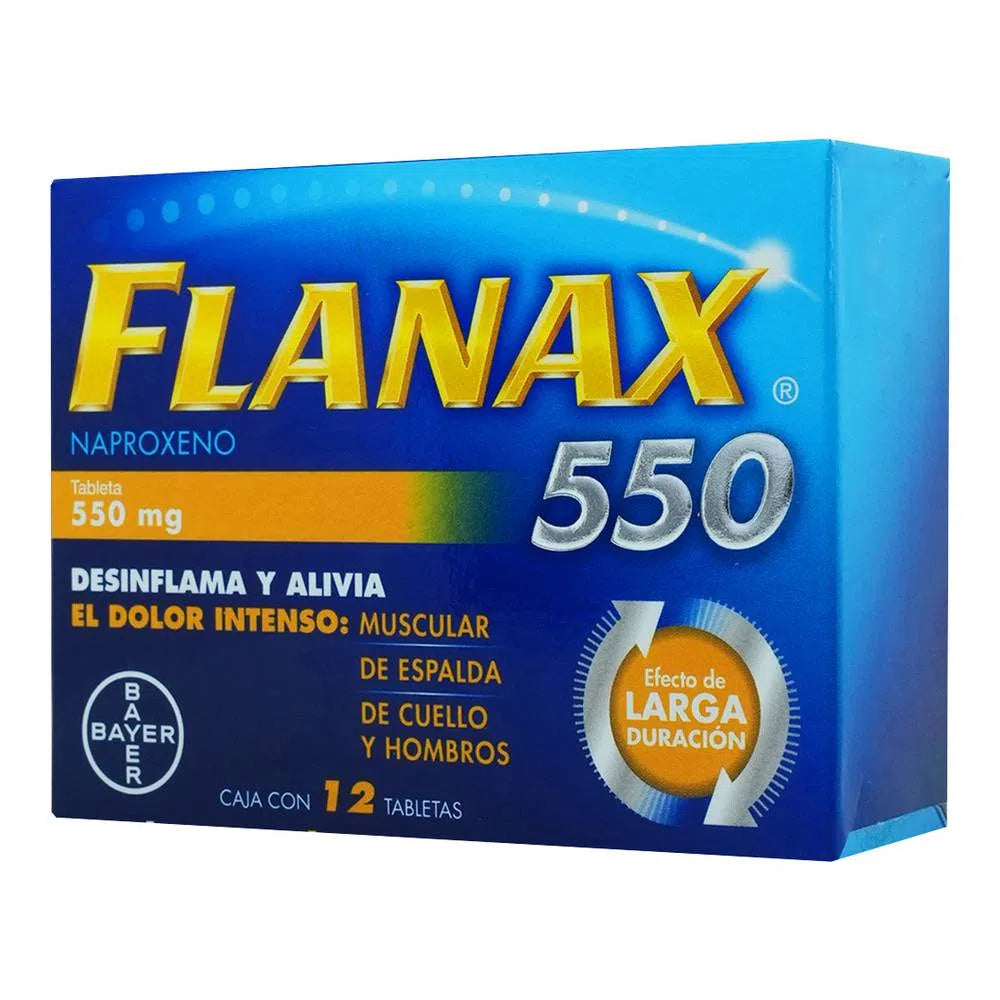 Flanax Naproxeno 550 mg con 12 tabletas