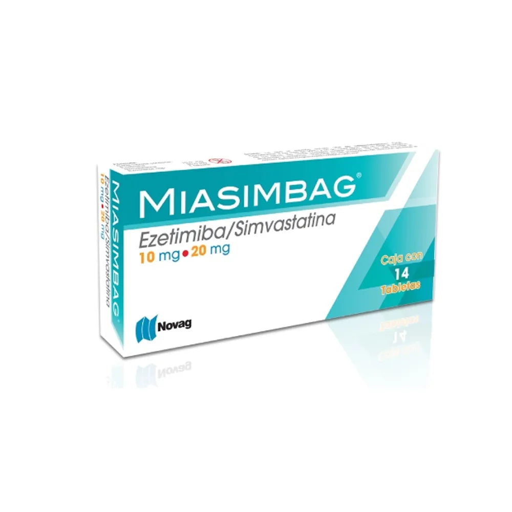 Miasimbag Ezetimiba/Simvastatina 10/20 Mg 14 Tabletas