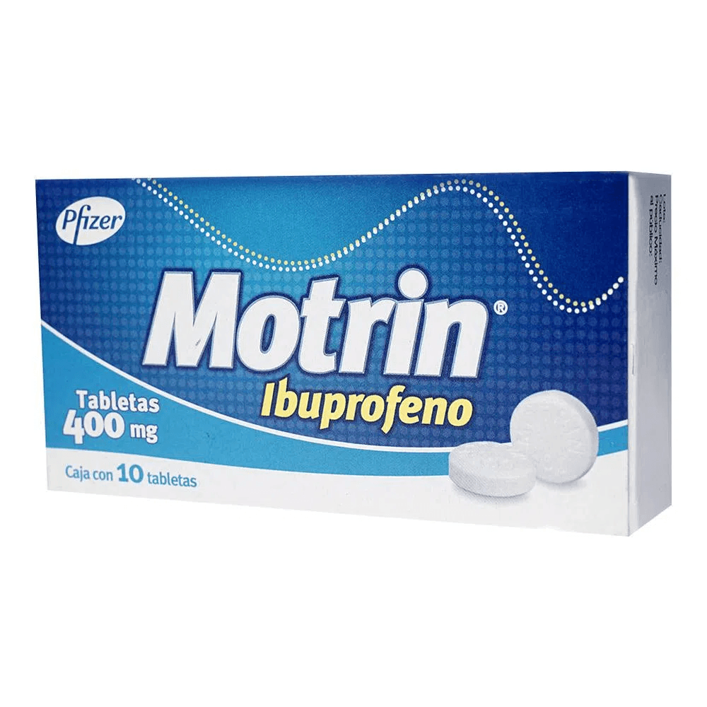 Motrin Ibuprofeno 400 mg con 10 tabletas