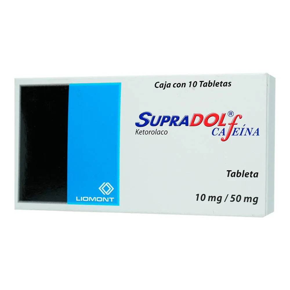 Supradol Cafeina 10/50 Mg 10 Tabletas