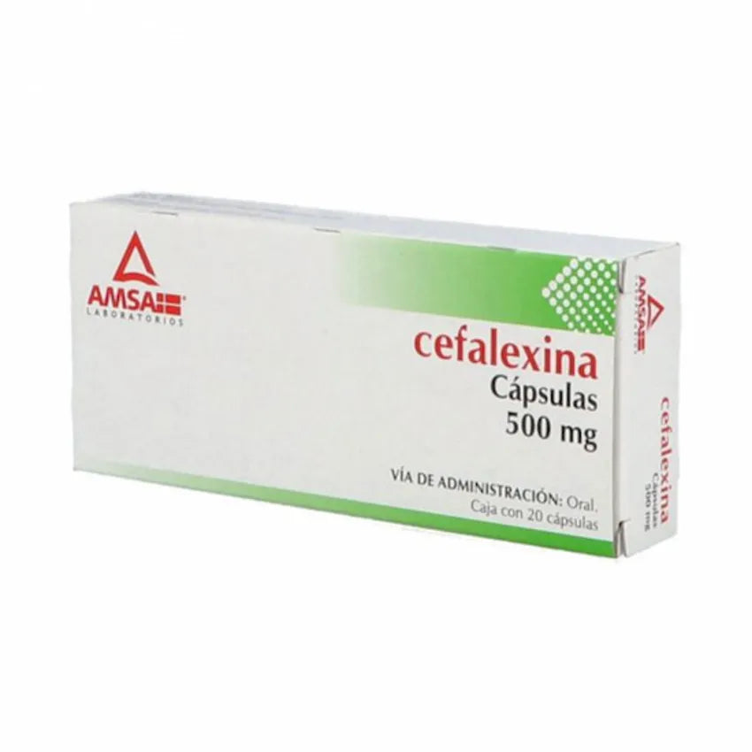 Cefalexina 500 mg con 20 cápsulas