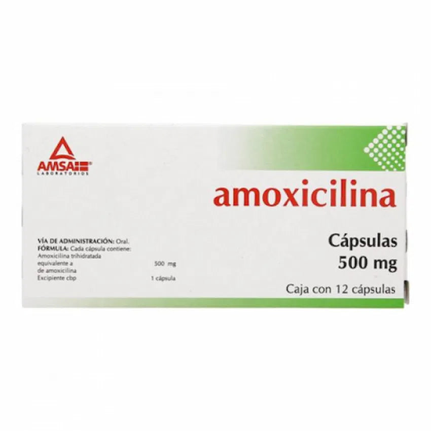 Amoxicilina 500 mg con 12 cápsulas