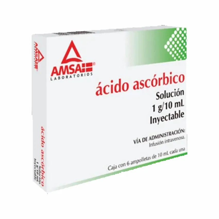 Ácido Ascórbico 1 G Solución Inyectable 6 Ampolletas 10 Ml