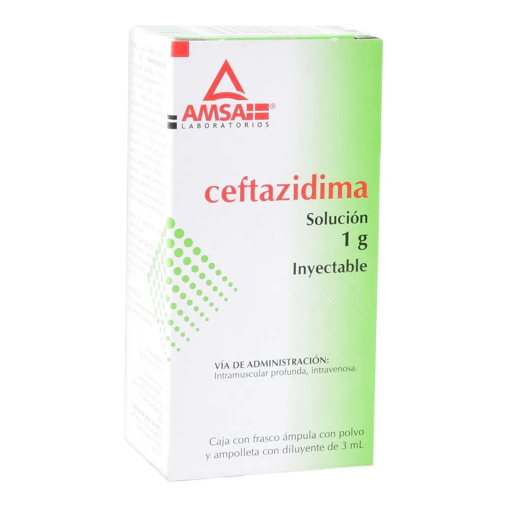 Ceftazidima 1 G Solución Inyectable Frasco Ámpula 3 Ml