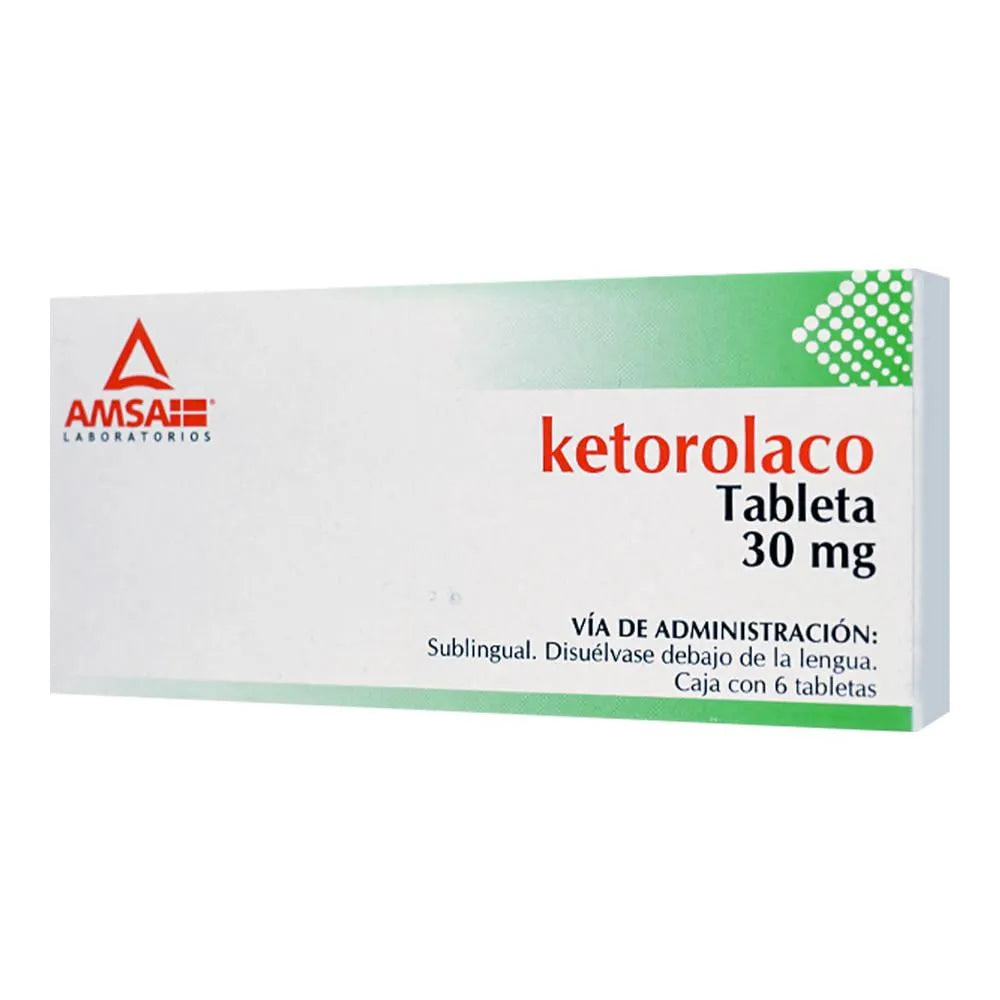 Ketorolaco Sublingual 30 Mg 6 Tabletas