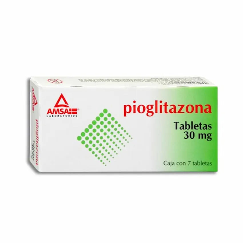 Pioglitazona 30 mg con 7 tabletas
