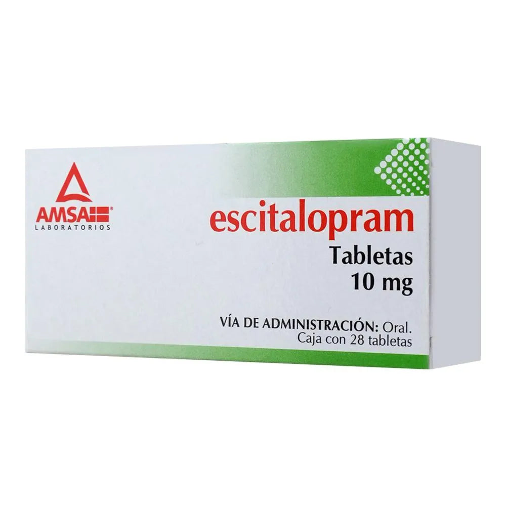 Escitalopram 10 mg con 28 tabletas