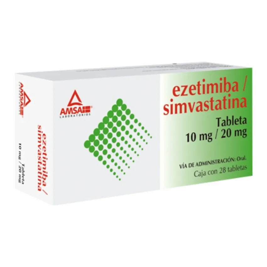 Ezetimiba/Simvastatina 10/20 Mg 28 Tabletas