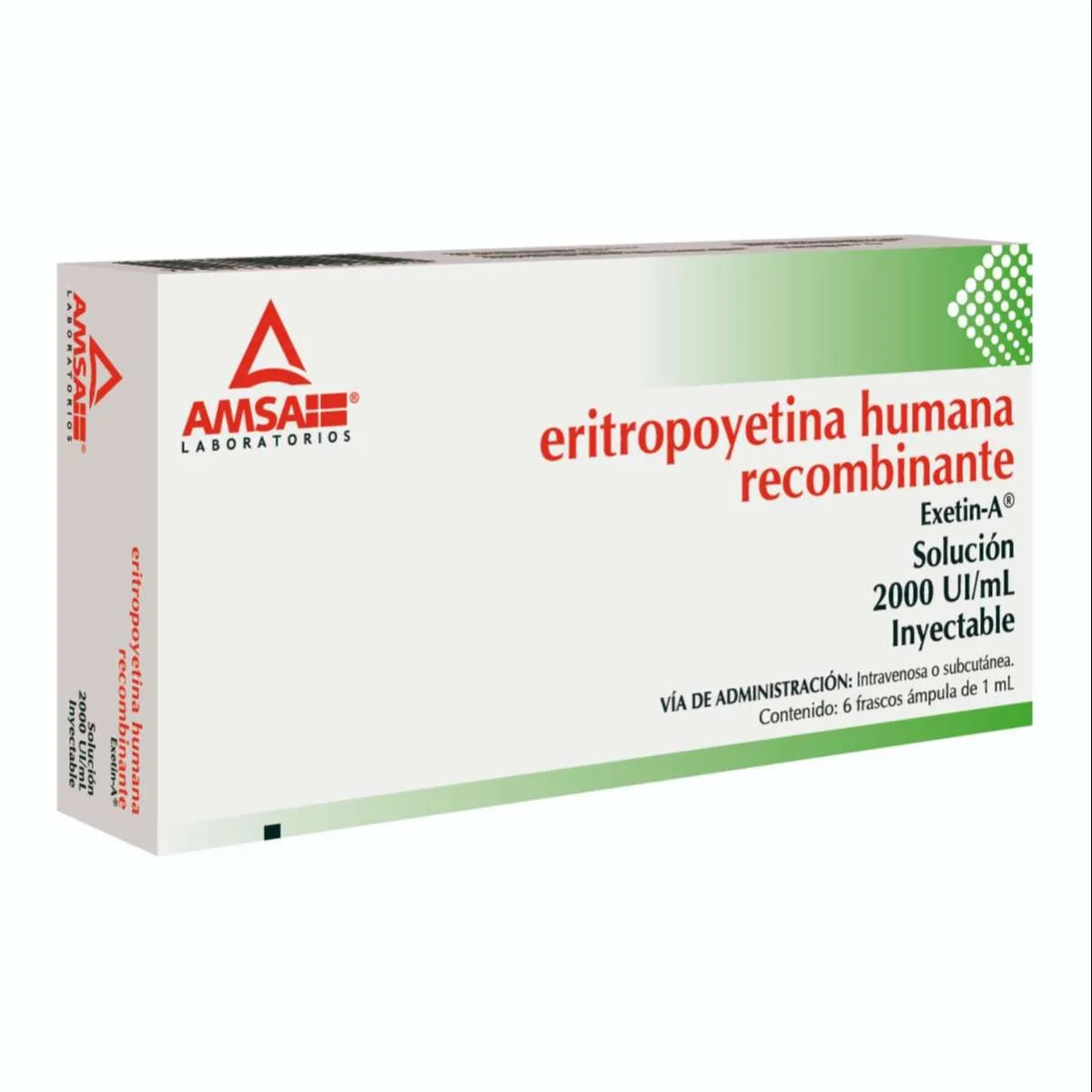 Eritropoyetina Humana Recombinante Solución Inyectable 2000 UI Ml 6 Frascos Ámpula