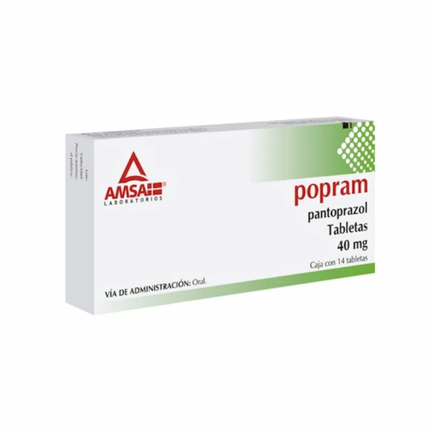 Popram. Pantoprazol 40 Mg 14 Tabletas