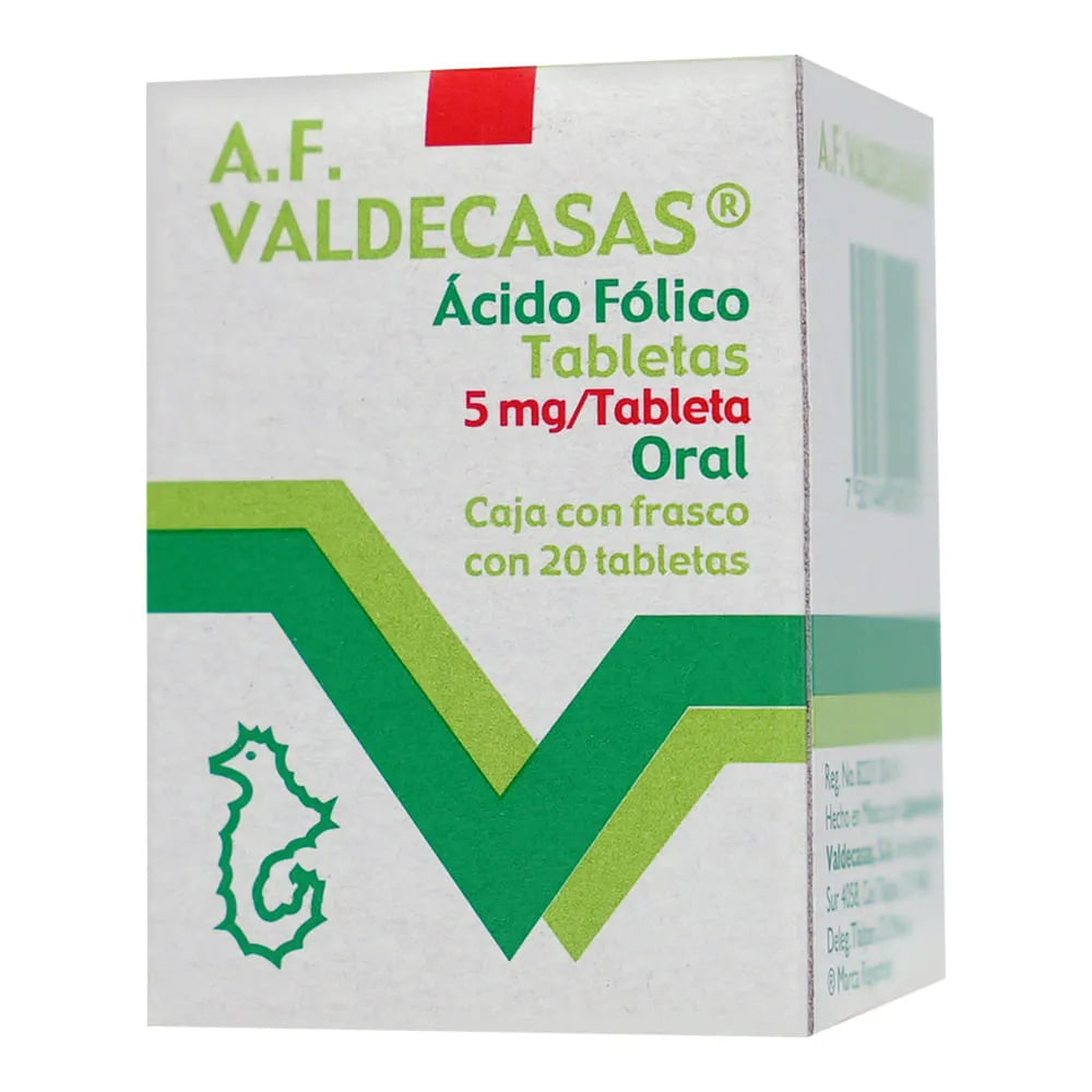 Ácido Fólico 5 Mg 20 Tabletas