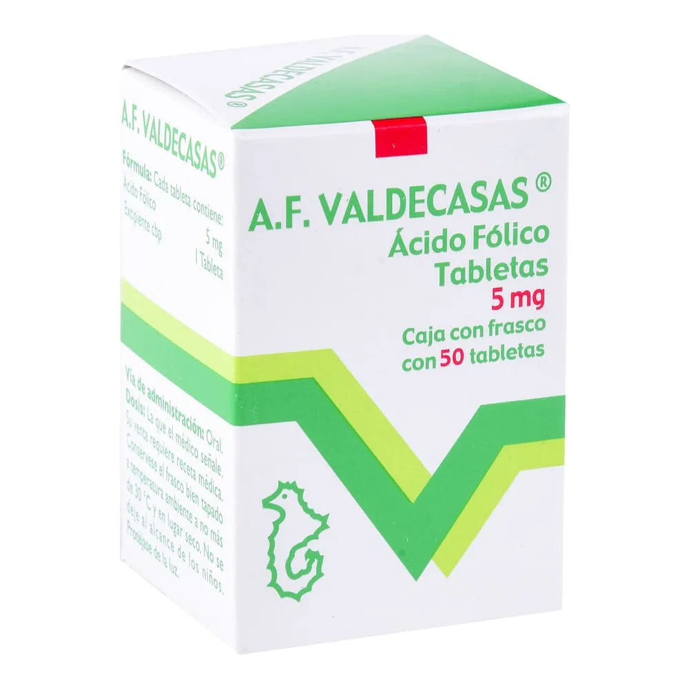 Ácido Fólico 5 Mg 50 Tabletas