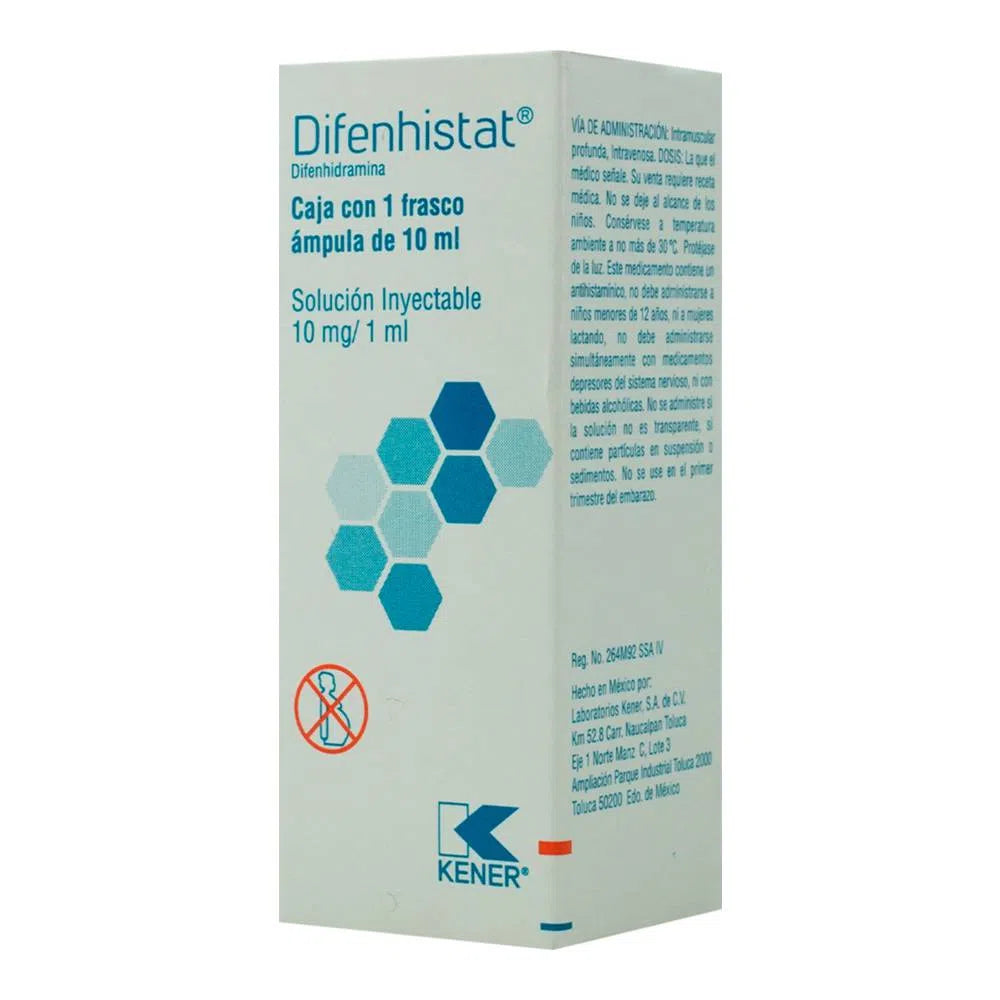 Difenhidramina 10 Mg/1 Ml Solución Inyectable