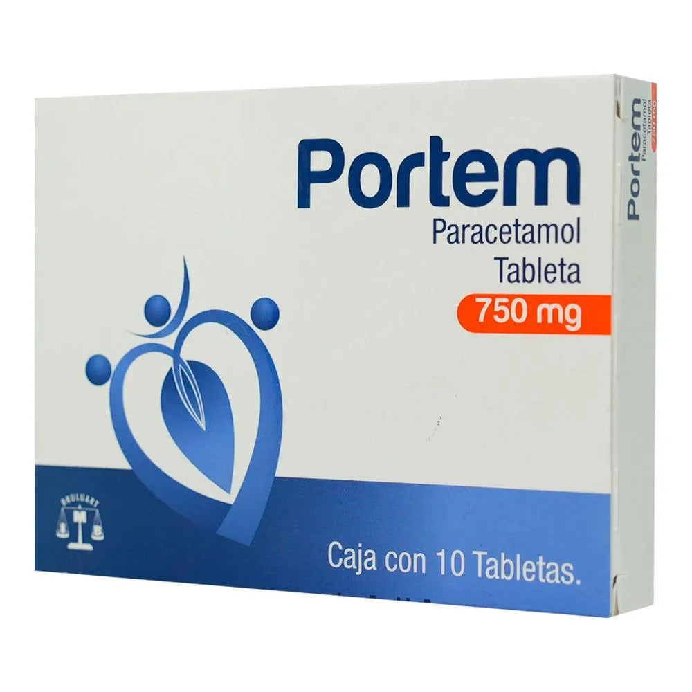 Portem Paracetamol 750 Mg 10 Tabletas