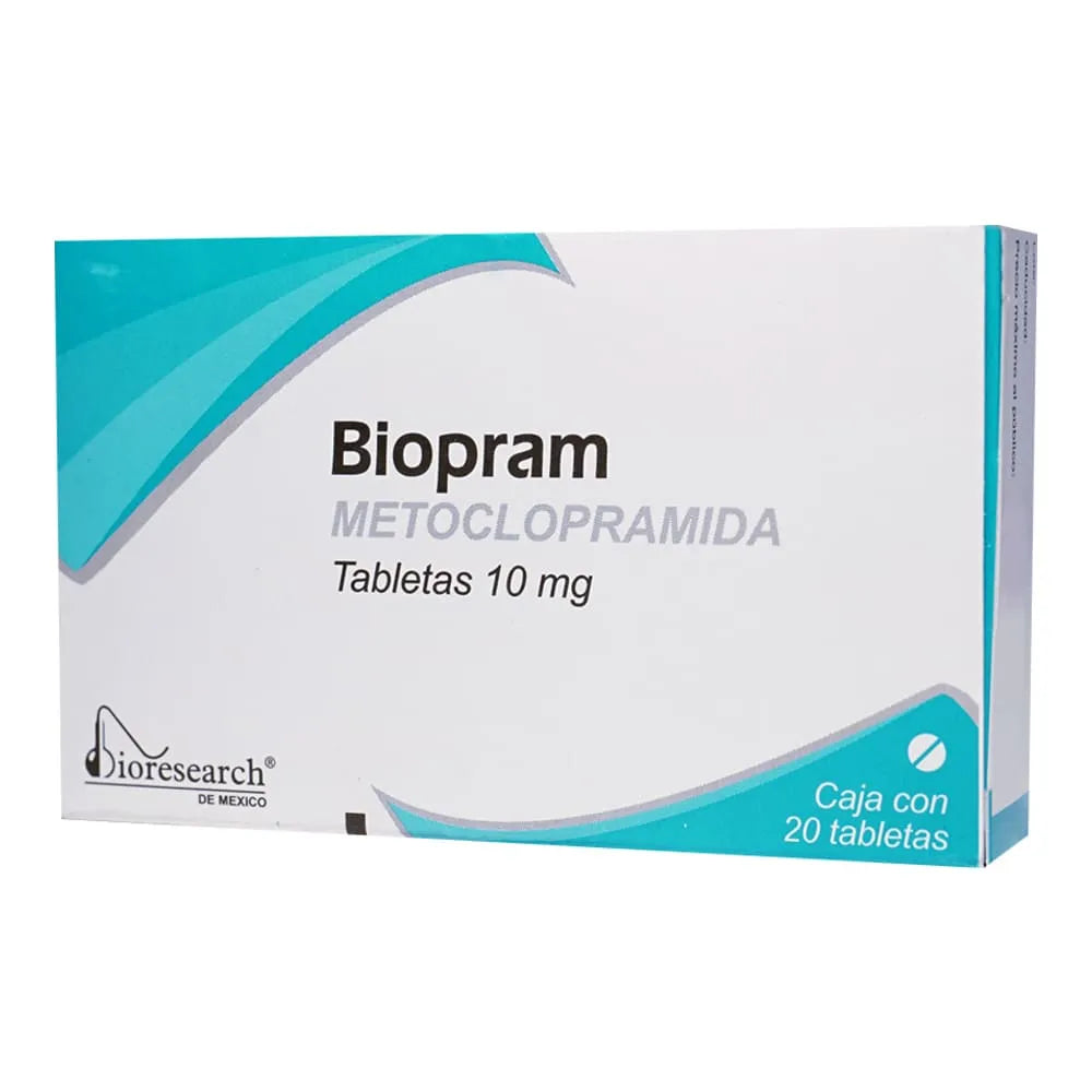 Metoclopramida 10 mg con 20 tabletas