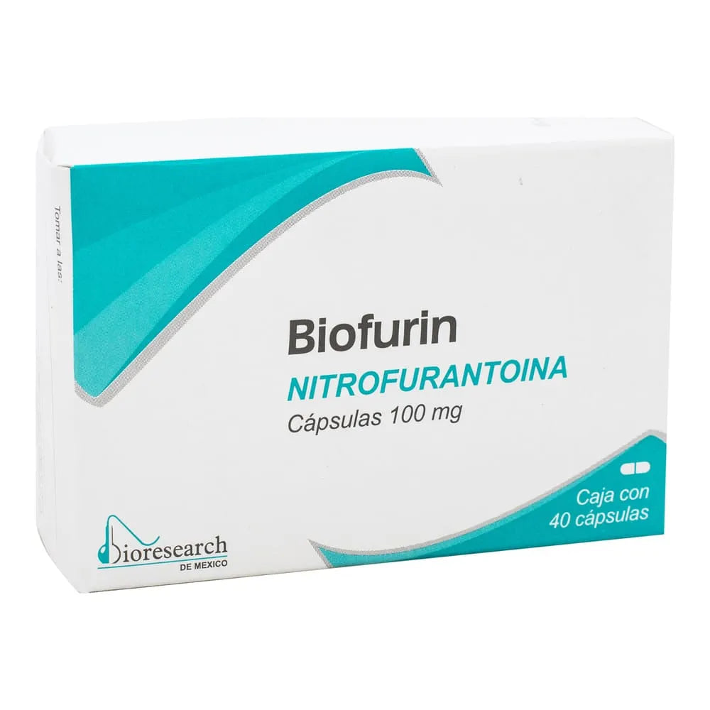 Biofurin. Nitrofurantoína 100 Mg 40 Cápsulas