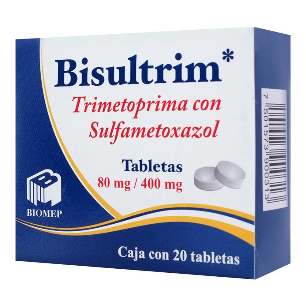 Bisultrim Trimetoprima/Sulfametoxazol 80/400 Mg 20 Tabletas