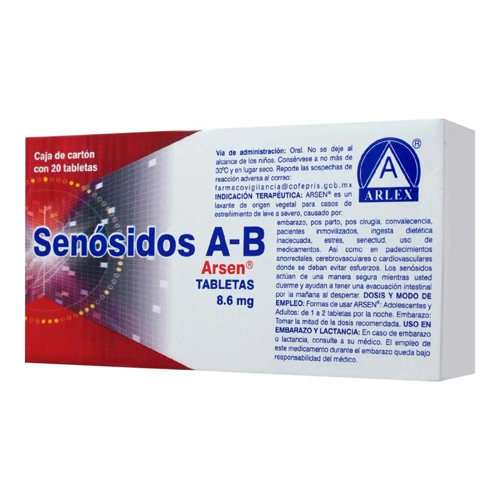 Arsen Senósidos A-B 8.6 Mg 20 Tabletas