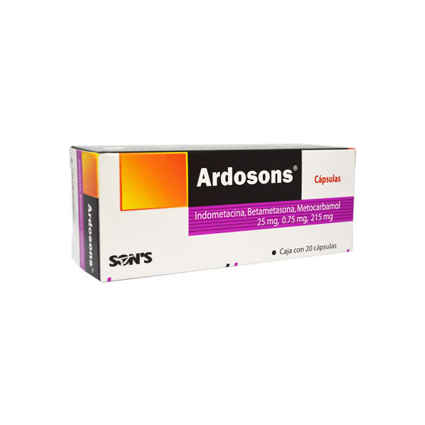 Ardosons Indometacina/Betametasona/Metocarbamol 20 Cápsulas
