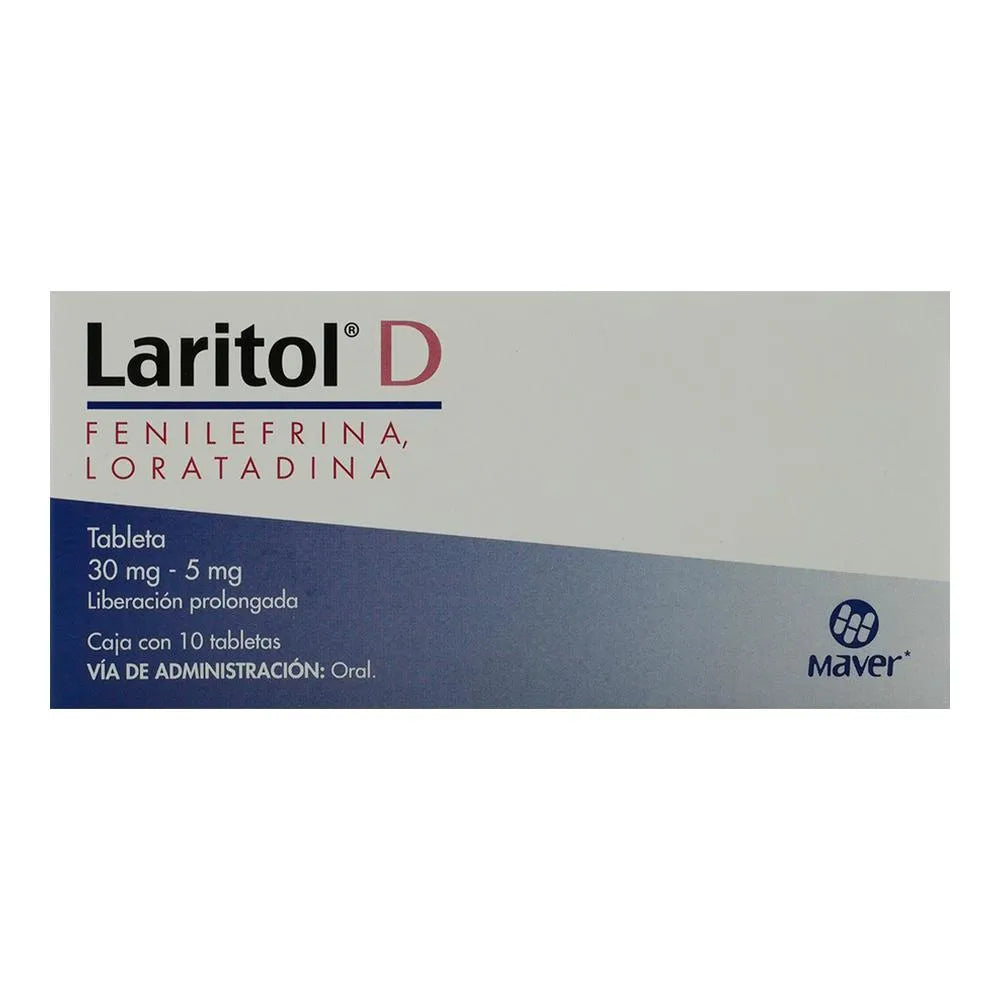 Laritol D Fenilefrina/Loratadina 30/5 Mg 10 Tabletas