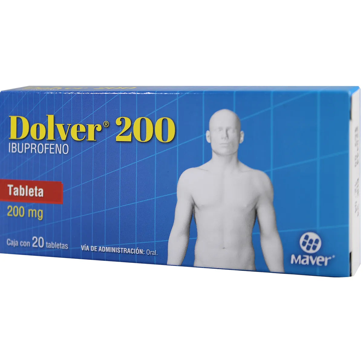 Dolver 200. Ibuprofeno 200 mg con 20 tabletas