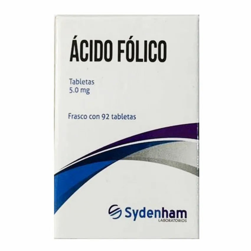 Ácido Fólico 5 Mg Frasco 92 Tabletas