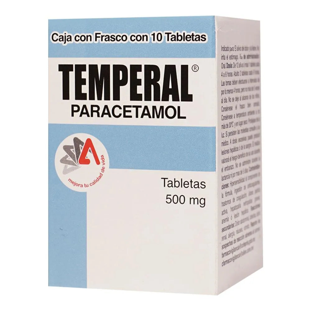 Temperal Paracetamol 500 Mg 10 Tabletas