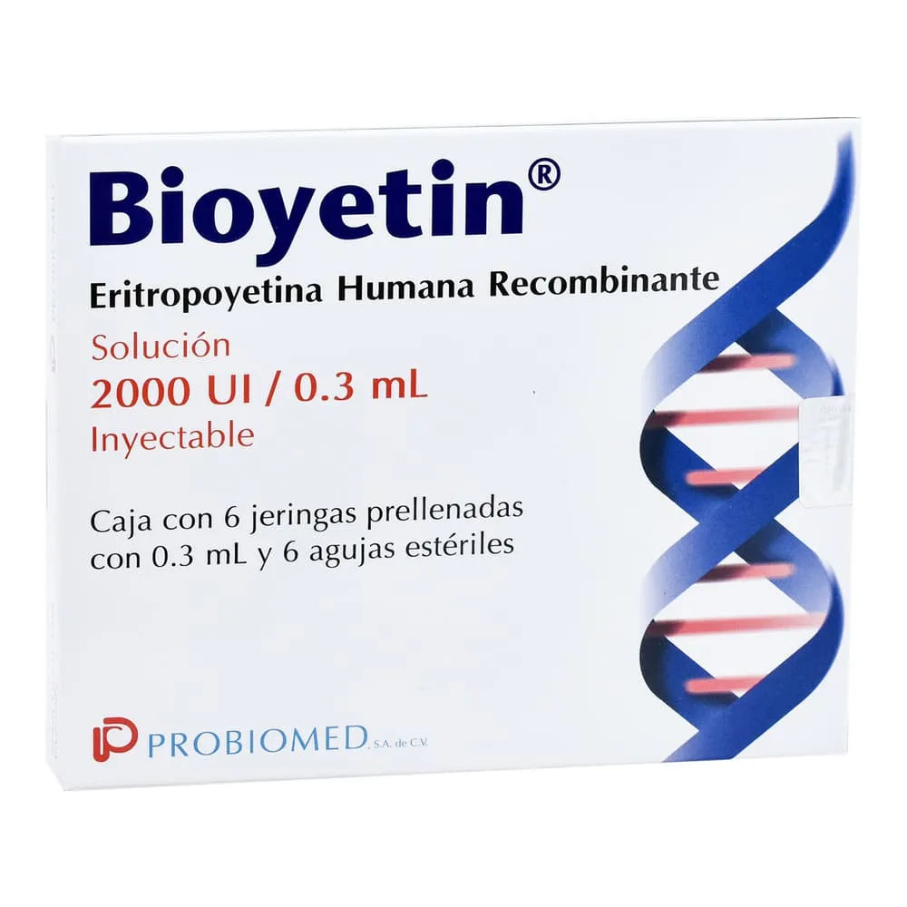 Bioyetin 2000 UI Solución Inyectable 6 Jeringas Precargadas