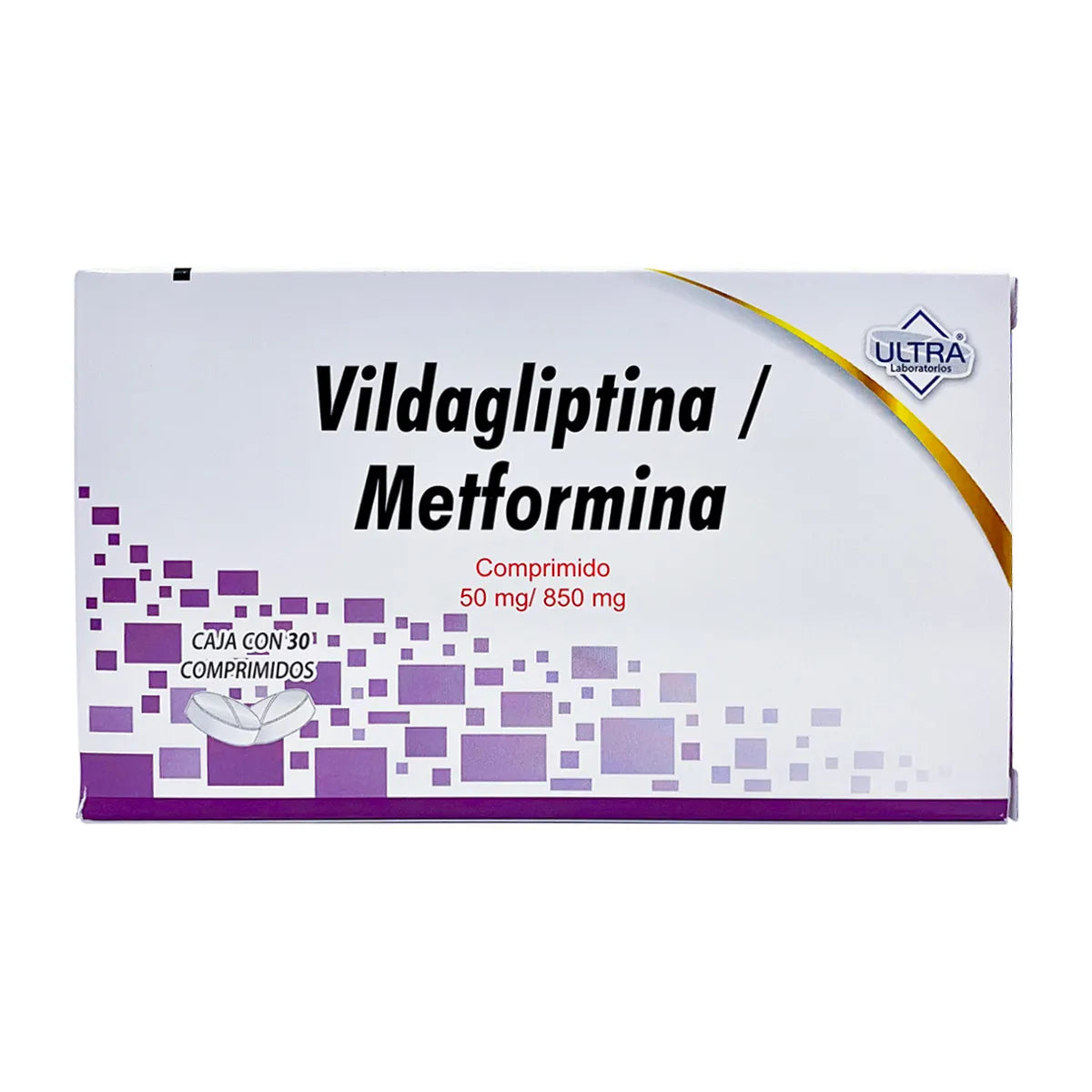 Vildagliptina / Metformina 50/850 Mg 30 Comprimidos