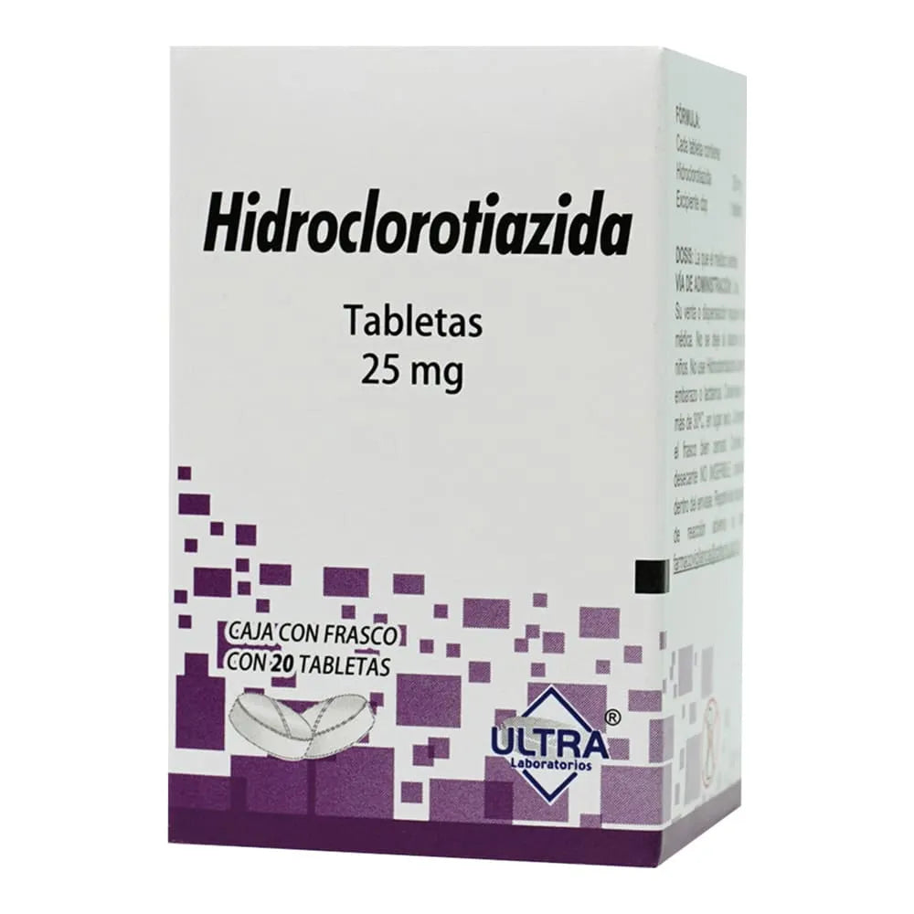 Hidroclorotiazida 25 Mg 20 Tabletas