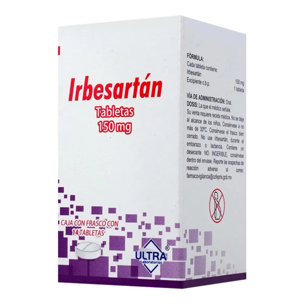 Irbesartan 150 Mg 14 Tabletas