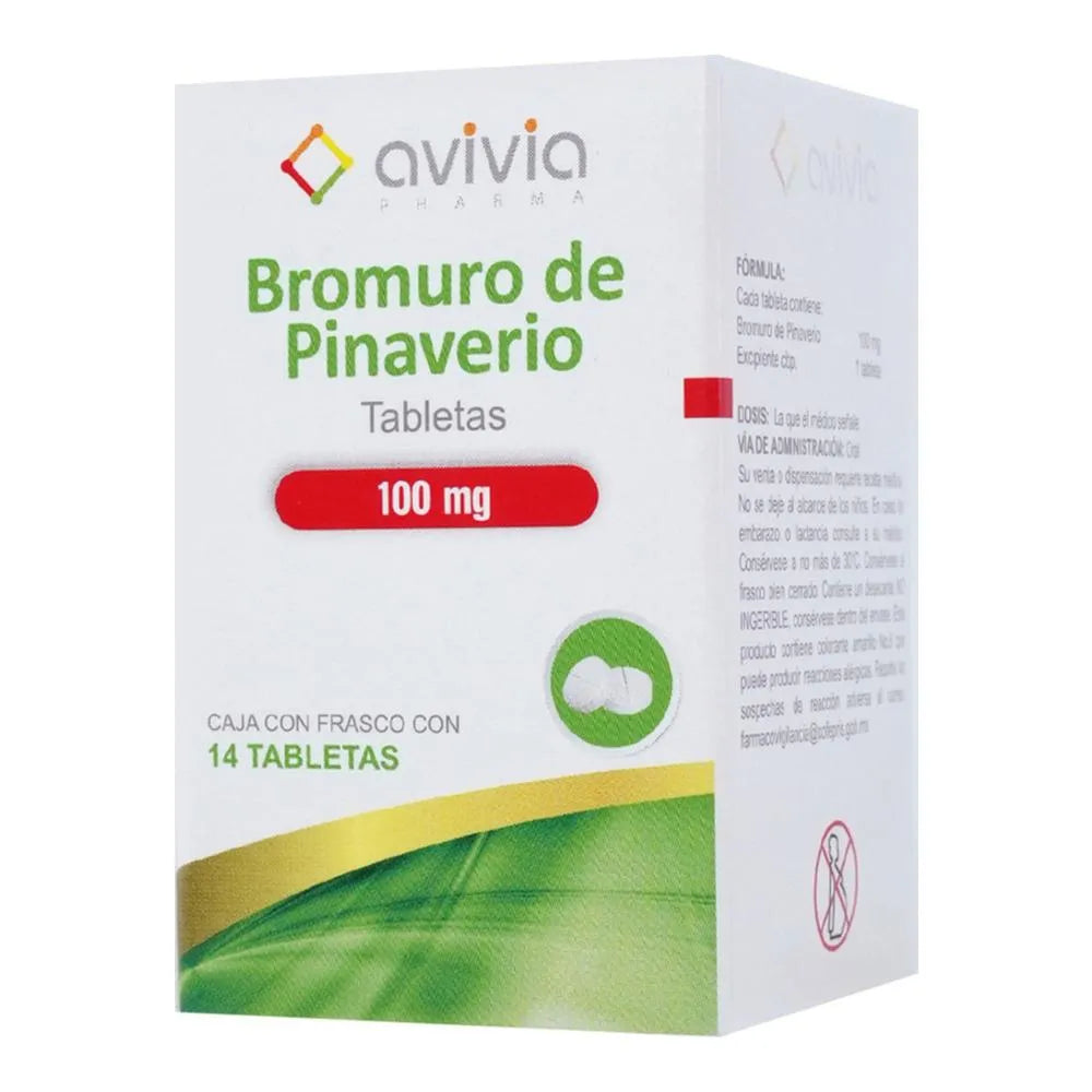 Bromuro De Pinaverio 100 Mg 14 Tabletas