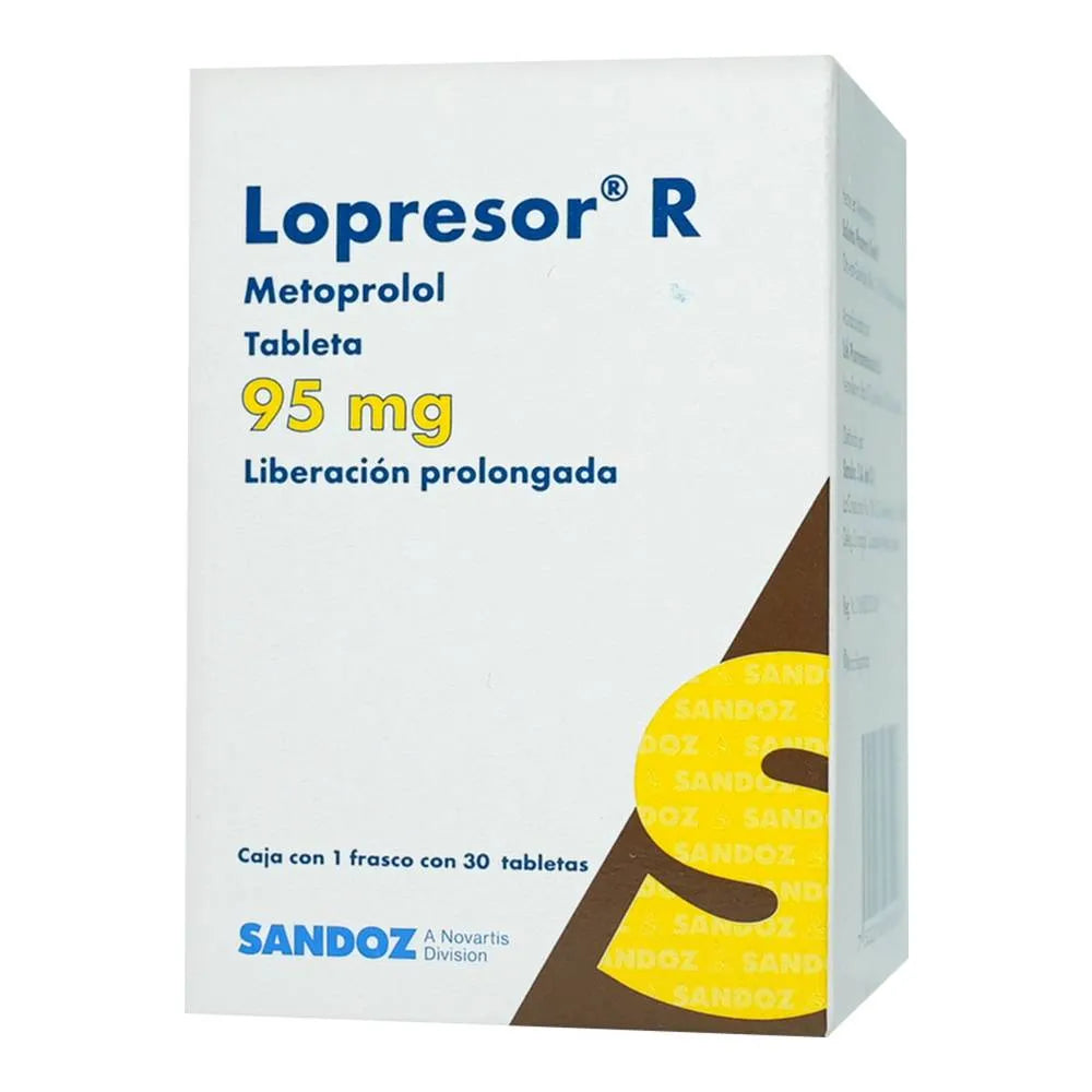 Lopresor R Liberación Prolongada 95 Mg 30 Tabletas