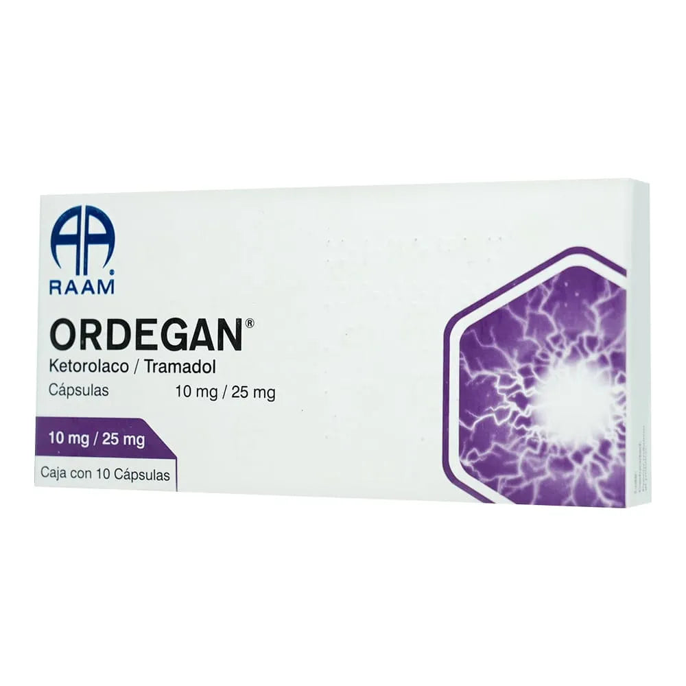 Ordegan Ketorolaco/Tramadol 10/25 Mg 10 Cápsulas