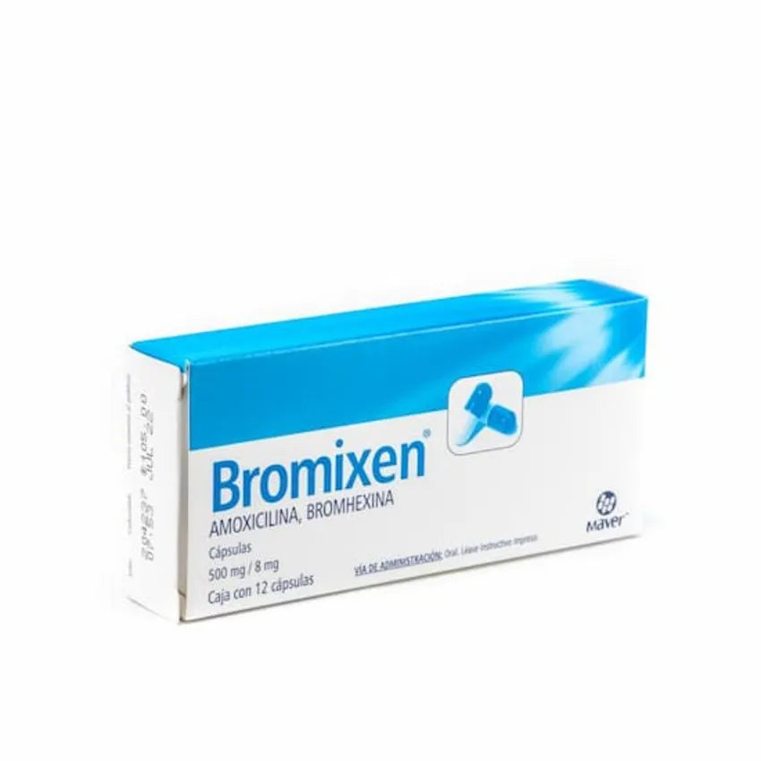 Bromixen Amoxicilina/Bromhexina 500/8 Mg 12 Cápsulas