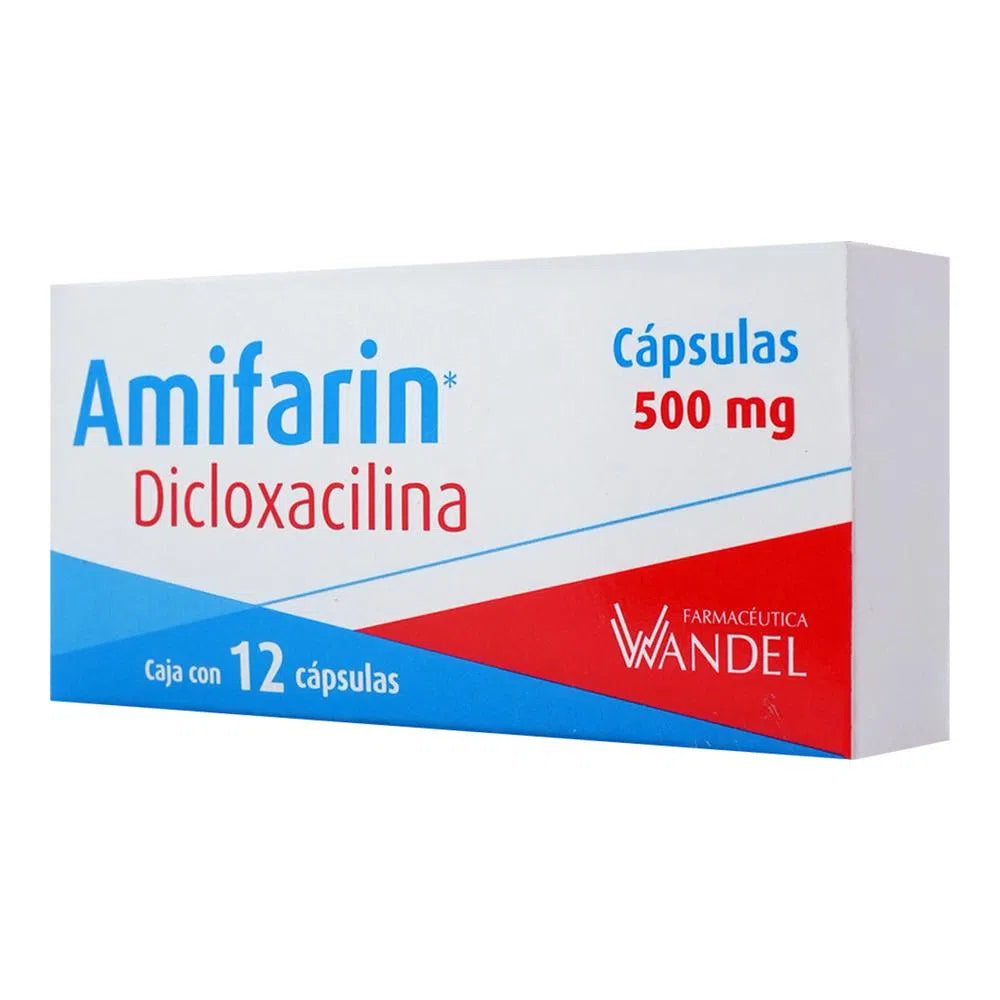 Amifarin Dicloxacilina 500 Mg 12 Cápsulas