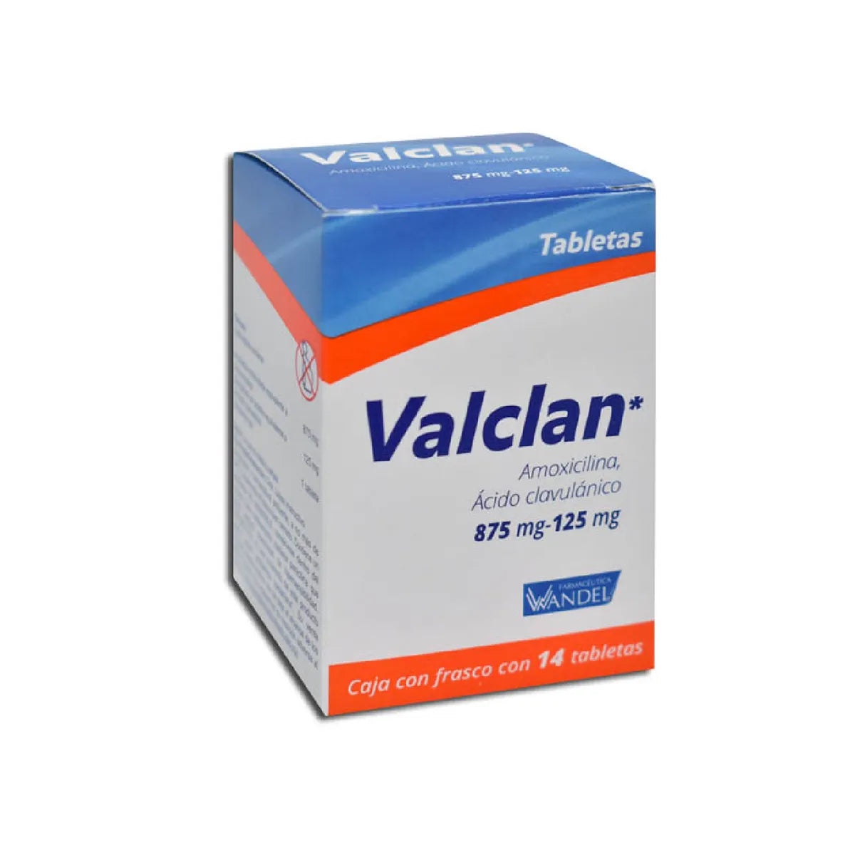 Valclan Amoxicilina/Ácido Clavulánico 875/125 Mg 14 Tabletas