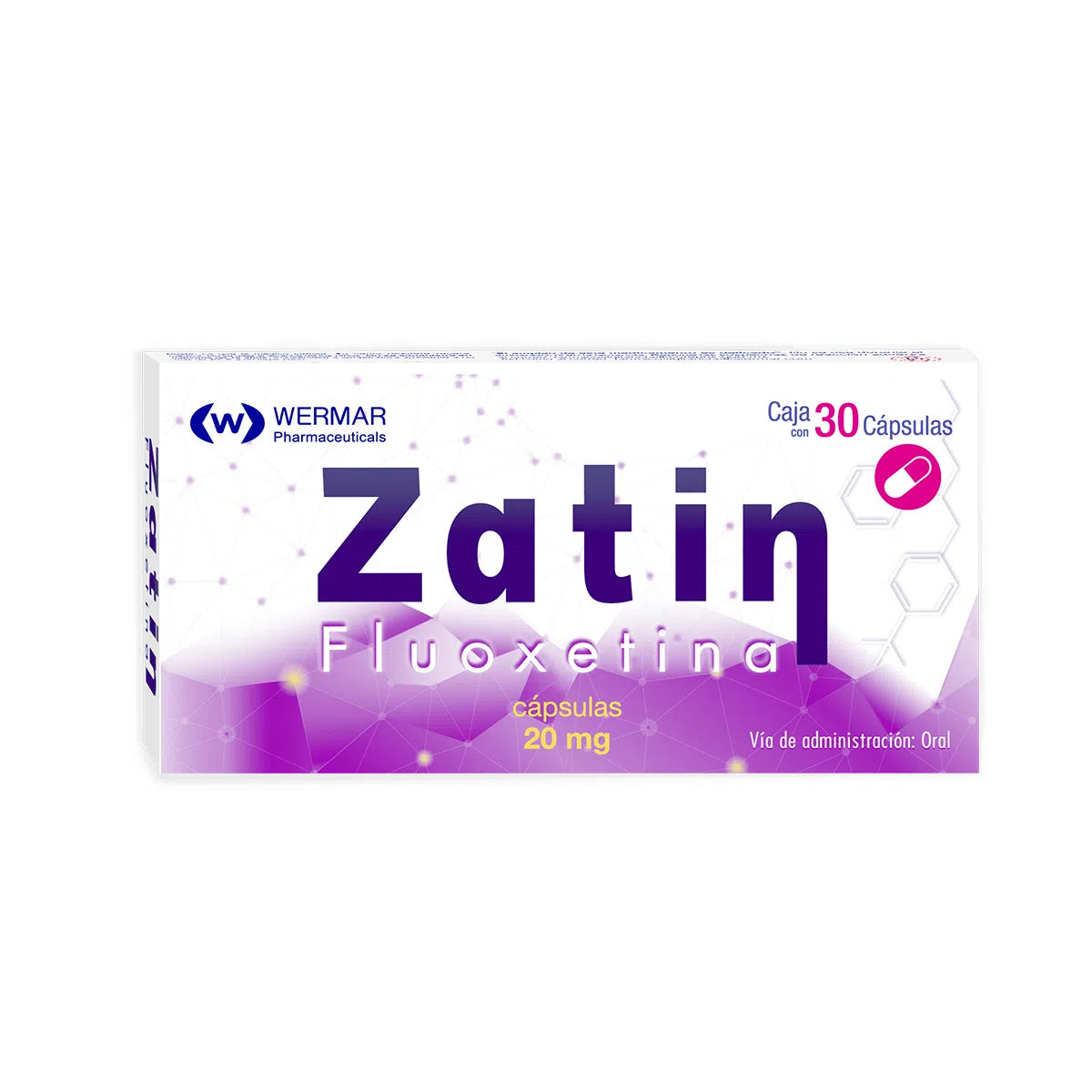 Zatin Fluoxetina 20 Mg 30 Cápsulas