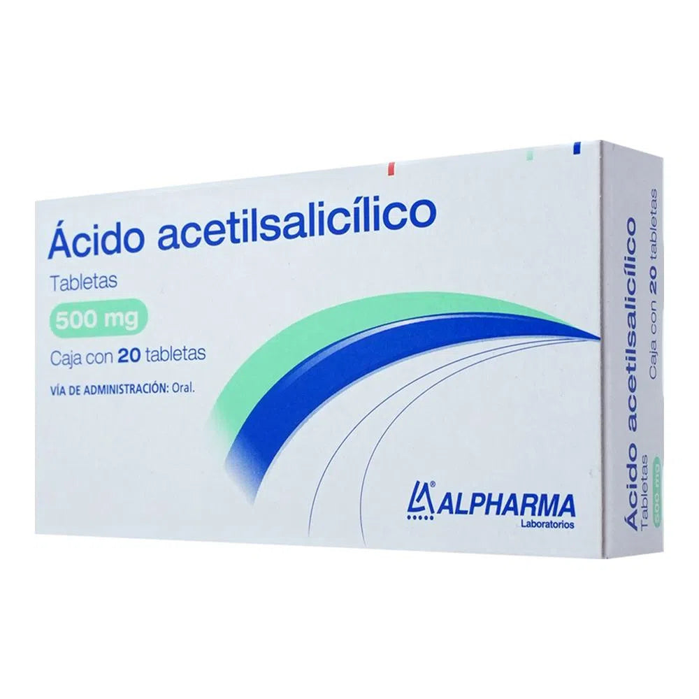 Ácido Acetilsalicílico 500 Mg 20 Tabletas