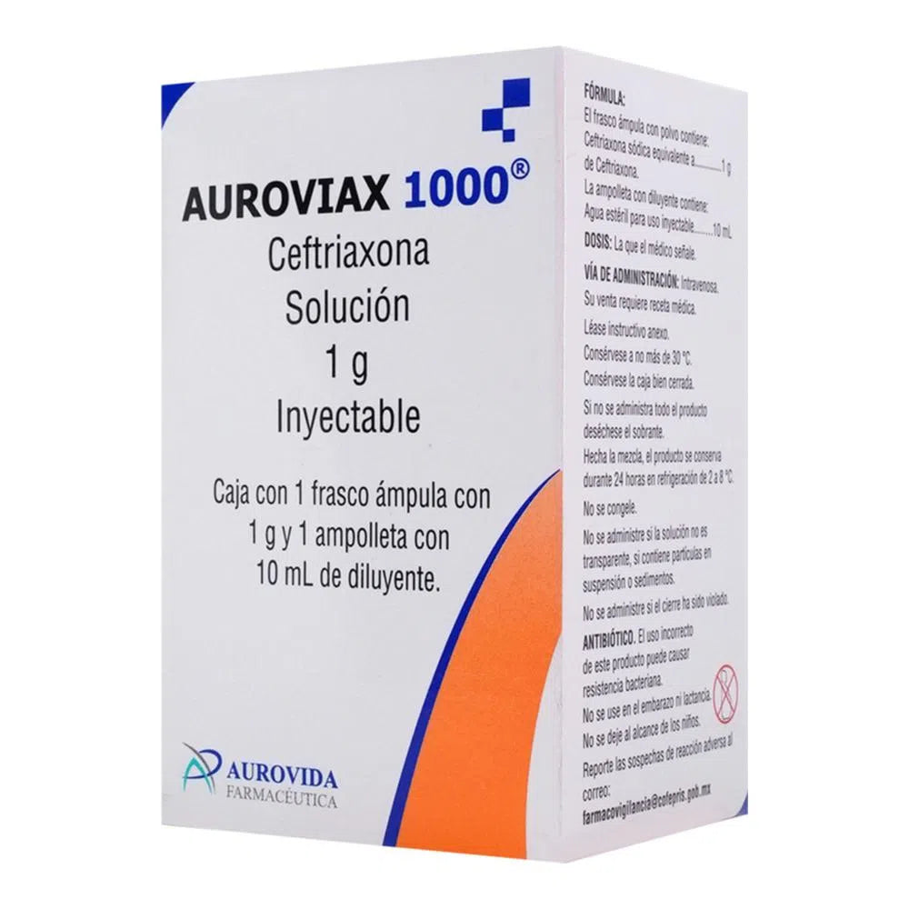 Ceftriaxona 1 G Solución Inyectable Frasco Ámpula