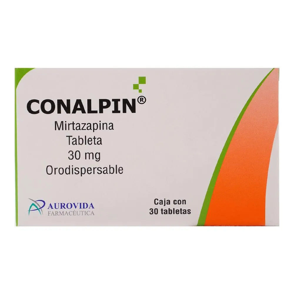 Conalpin Mirtazapina Orodispersable 30 Mg 30 Tabletas