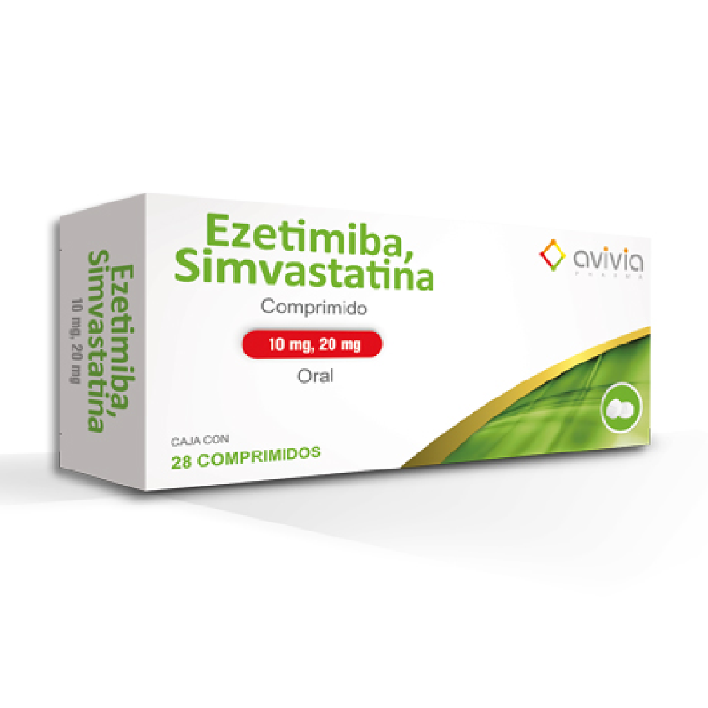 Ezetimiba/Simvastatina 10/20 Mg 28 Comprimidos