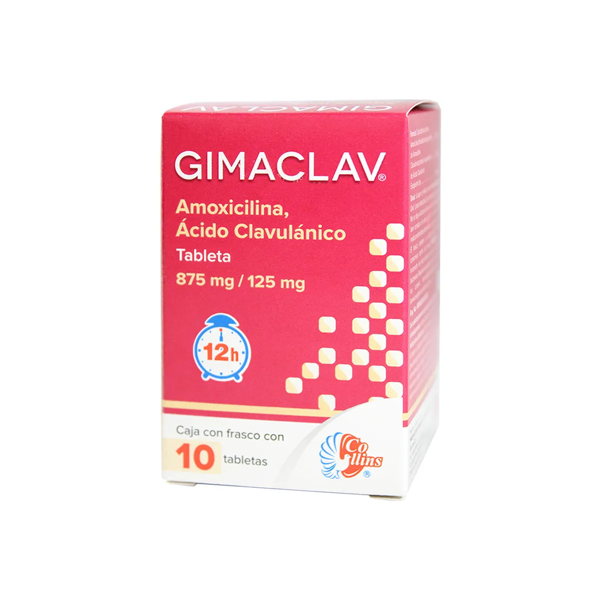 Gimaclav Amoxicilina/Ácido Clavulánico 875/125 Mg 10 Tabletas
