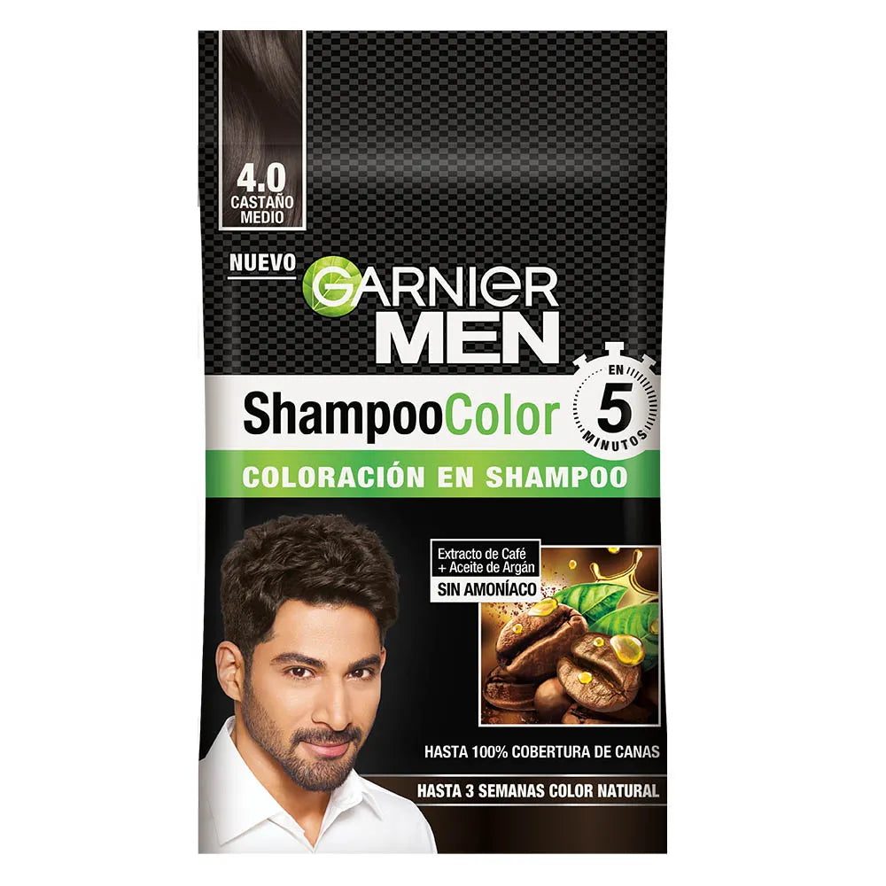 Shampoo Garnier Men Color 4.0 Castaño Claro