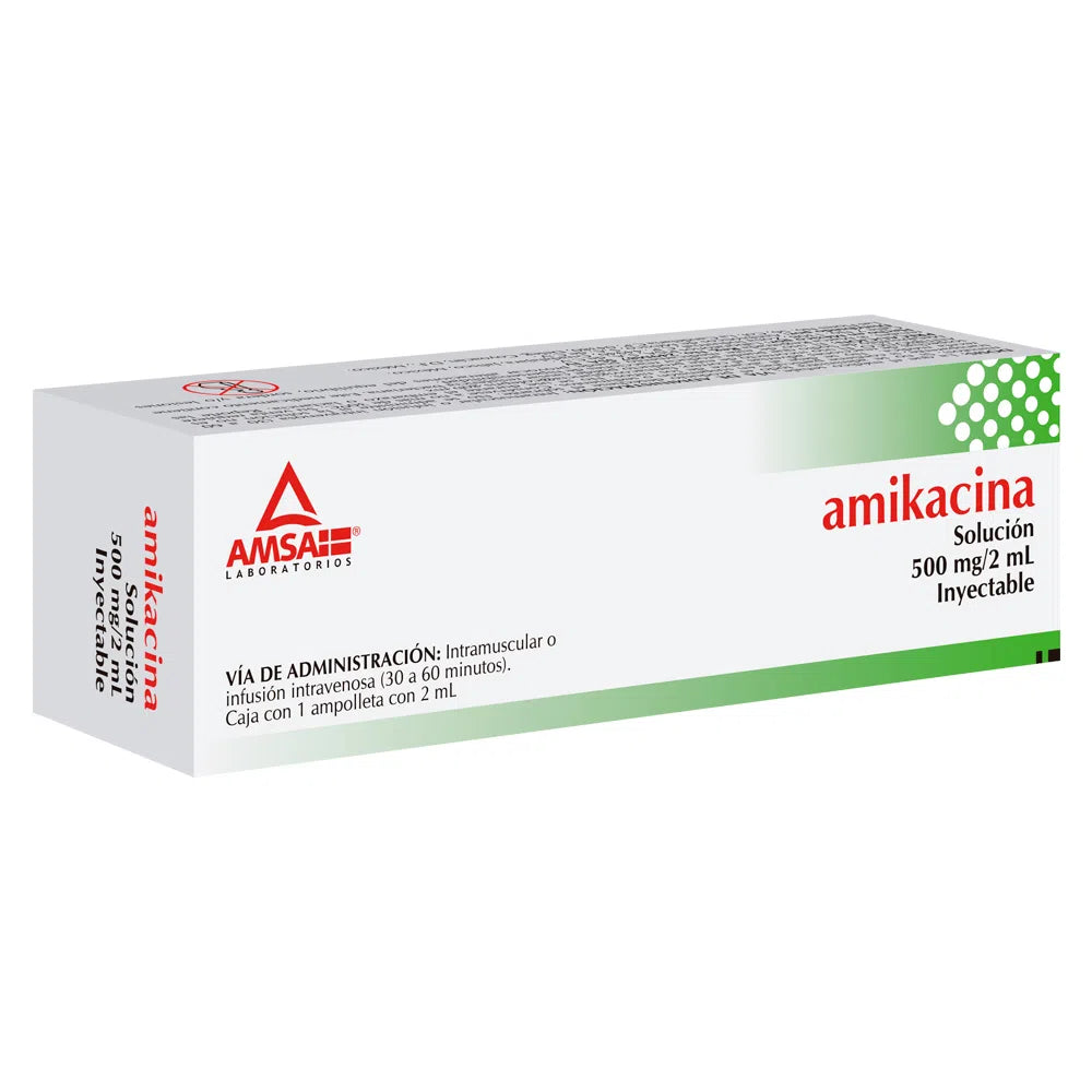 Amikacina IM 500 mg solución inyectable 1 ampolleta con 2 ml