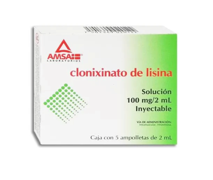 Clonixinato de lisina solución 100 mg Inyectable caja con 5 ampolletas