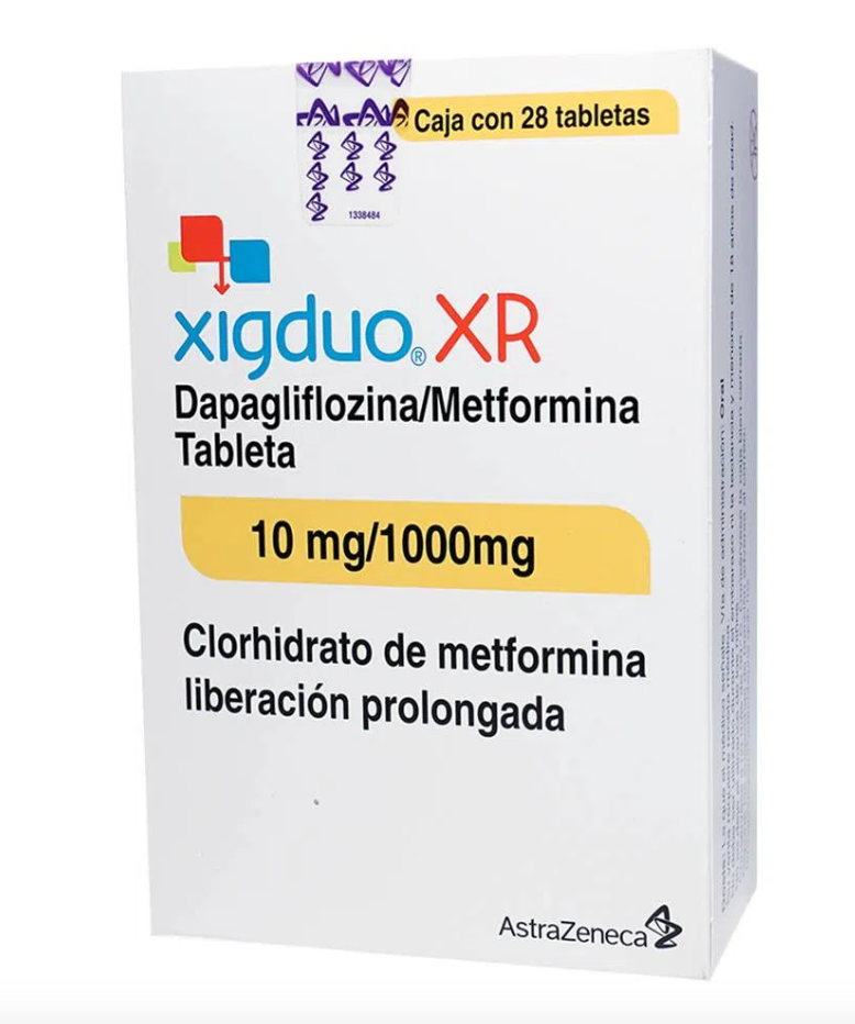 Xigduo XR Dapagliflozina/Metformina 10/1000 mg con 28 tabletas